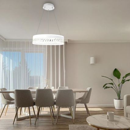 LED Ściemnialna kryształ żyrandol na lince LED/90W/230V 3000-6500K biały + pilot zdalnego sterowania