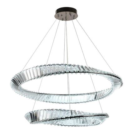 LED Ściemnialny kryształowy żyrandol na lince LED/90W/230V 3000-6500K chrom błyszczący + zdalne sterowanie