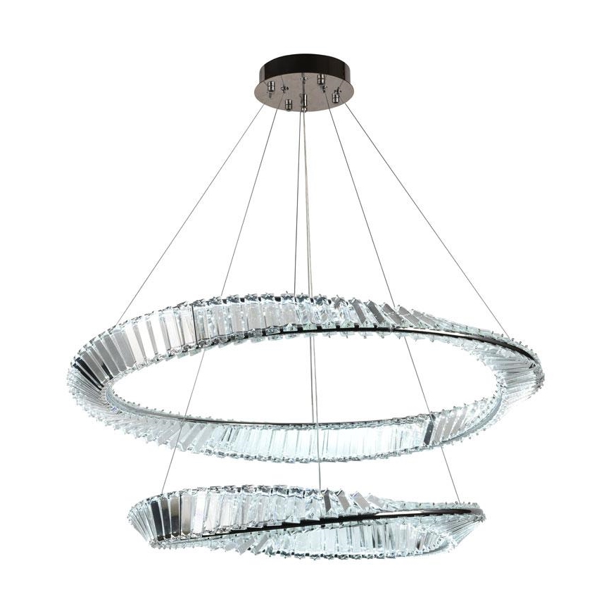 LED Ściemnialny kryształowy żyrandol na lince LED/90W/230V 3000-6500K chrom błyszczący + zdalne sterowanie