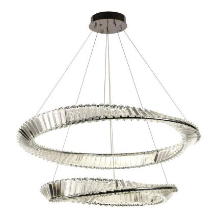LED Ściemnialny kryształowy żyrandol na lince LED/90W/230V 3000-6500K chrom błyszczący + zdalne sterowanie