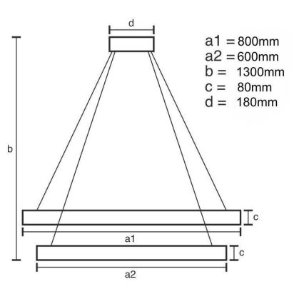 LED Ściemnialny kryształowy żyrandol na lince LED/90W/230V 3000-6500K chrom błyszczący + zdalne sterowanie