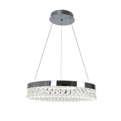 LED Ściemnialny kryształowy żyrandol na lince LED/90W/230V 3000-6500K chrom błyszczący + zdalne sterowanie