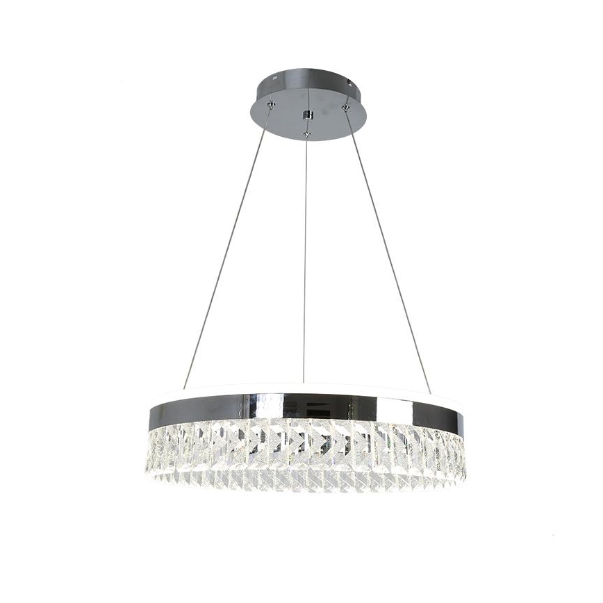 LED Ściemnialny kryształowy żyrandol na lince LED/90W/230V 3000-6500K chrom błyszczący + zdalne sterowanie