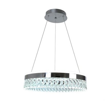 LED Ściemnialny kryształowy żyrandol na lince LED/90W/230V 3000-6500K chrom błyszczący + zdalne sterowanie