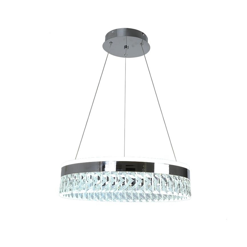 LED Ściemnialny kryształowy żyrandol na lince LED/90W/230V 3000-6500K chrom błyszczący + zdalne sterowanie