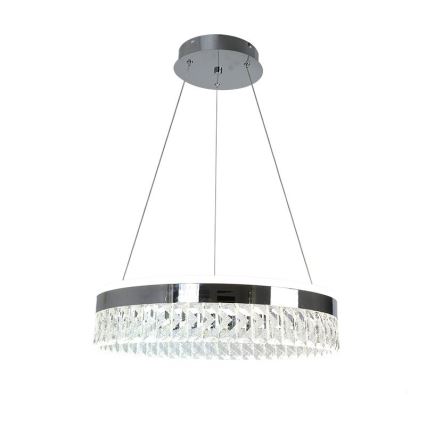 LED Ściemnialny kryształowy żyrandol na lince LED/90W/230V 3000-6500K chrom błyszczący + zdalne sterowanie