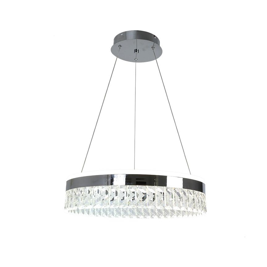 LED Ściemnialny kryształowy żyrandol na lince LED/90W/230V 3000-6500K chrom błyszczący + zdalne sterowanie