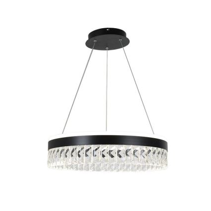 LED Ściemnialna kryształ żyrandol na lince LED/90W/230V 3000-6500K czarny + pilot zdalnego sterowania