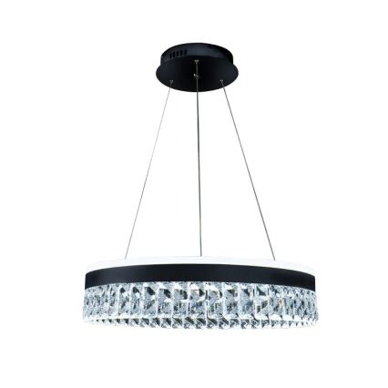 LED Ściemnialna kryształ żyrandol na lince LED/90W/230V 3000-6500K czarny + pilot zdalnego sterowania