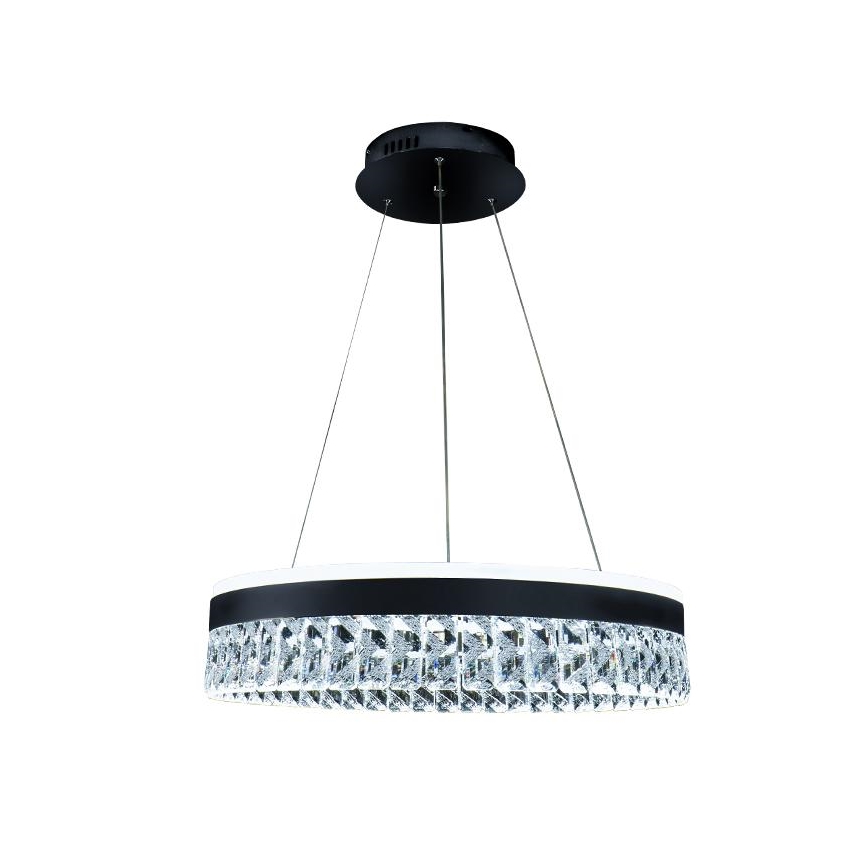 LED Ściemnialna kryształ żyrandol na lince LED/90W/230V 3000-6500K czarny + pilot zdalnego sterowania