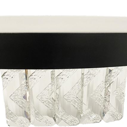 LED Ściemnialna kryształ żyrandol na lince LED/90W/230V 3000-6500K czarny + pilot zdalnego sterowania