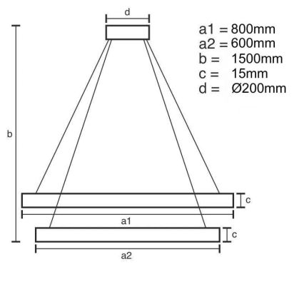 LED Żyrandol ściemnialny na lince LED/90W/230V 3000-6500K + pilot zdalnego sterowania