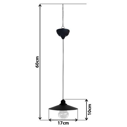 LED Żyrandol solarny na lince DINA 1,2V 200 mAh IP44