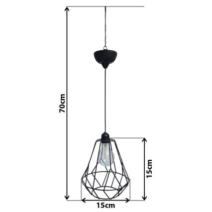 LED Żyrandol solarny na lince KATTY 1,2V 300 mAh IP44