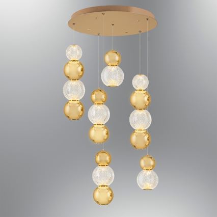 LED Żyrandol zwieszany CREMONA LED/34W/230V 3000K złoty