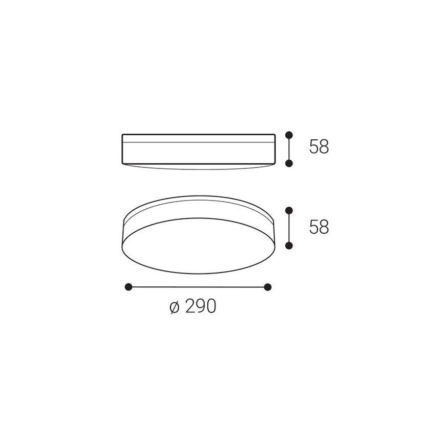 LED2 - LED oprawa sufitowa do łazienki YPSO LED/22W/230V 3000/4000K IP54 śr. 29 cm biała