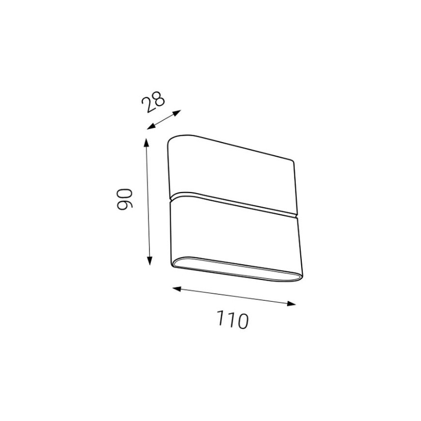 LED2 - LED Kinkiet zewnętrzny FLAT 2xLED/3W/230V antracyt IP54