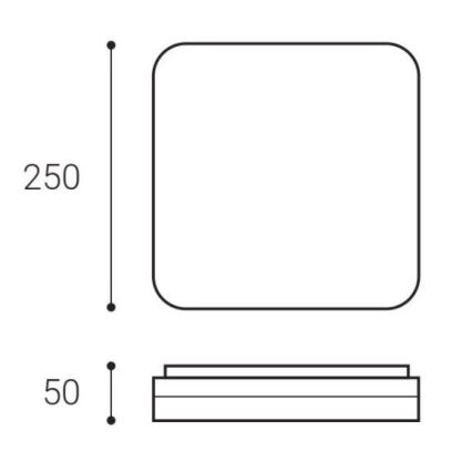 LED2 - LED Lampa sufitowa SQUARE LED/12W/230V IP54 3000/4000/5700K