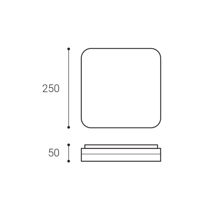 LED2 - LED Lampa sufitowa SQUARE LED/12W/230V IP54 3000/4000/5700K