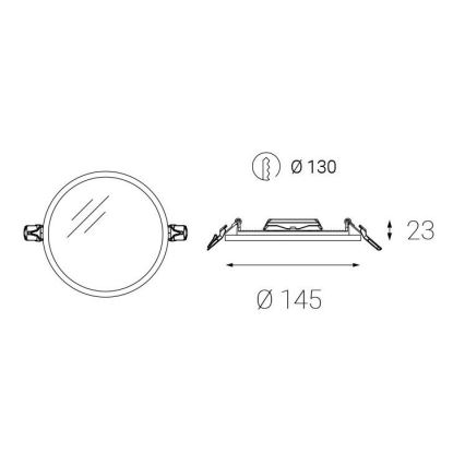 LED2 - LED Łazienkowe oświetlenie wpuszczane SLIM LED/10W/230V IP43 CRI 90