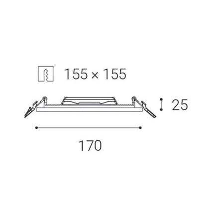 LED2 - LED Łazienkowe oświetlenie wpuszczane SLIM LED/15W/230V IP43 CRI 90