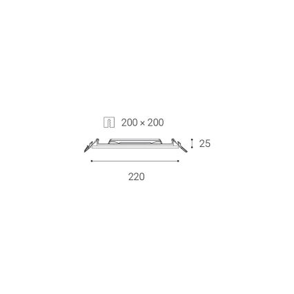 LED2 - LED Łazienkowe oświetlenie wpuszczane SLIM LED/20W/230V IP43 CRI 90