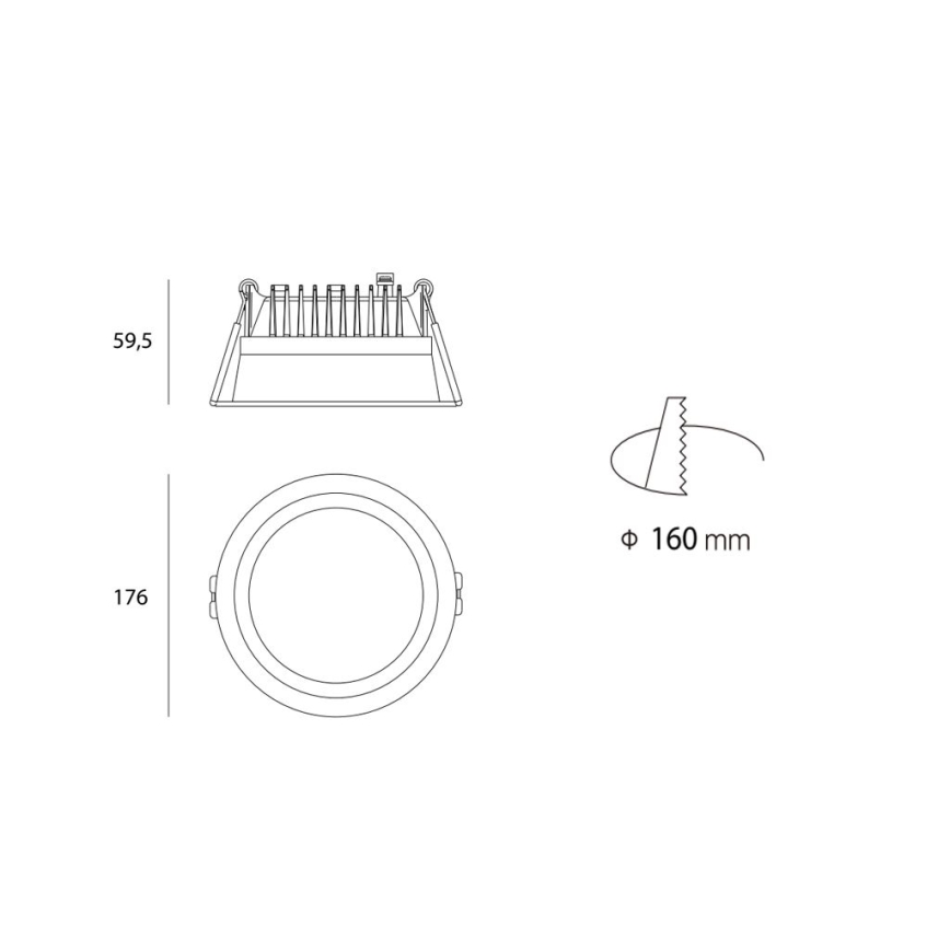 LED2 - LED Łazienkowe oświetlenie wpuszczane ZETA LED/25W/230V 3000K IP44