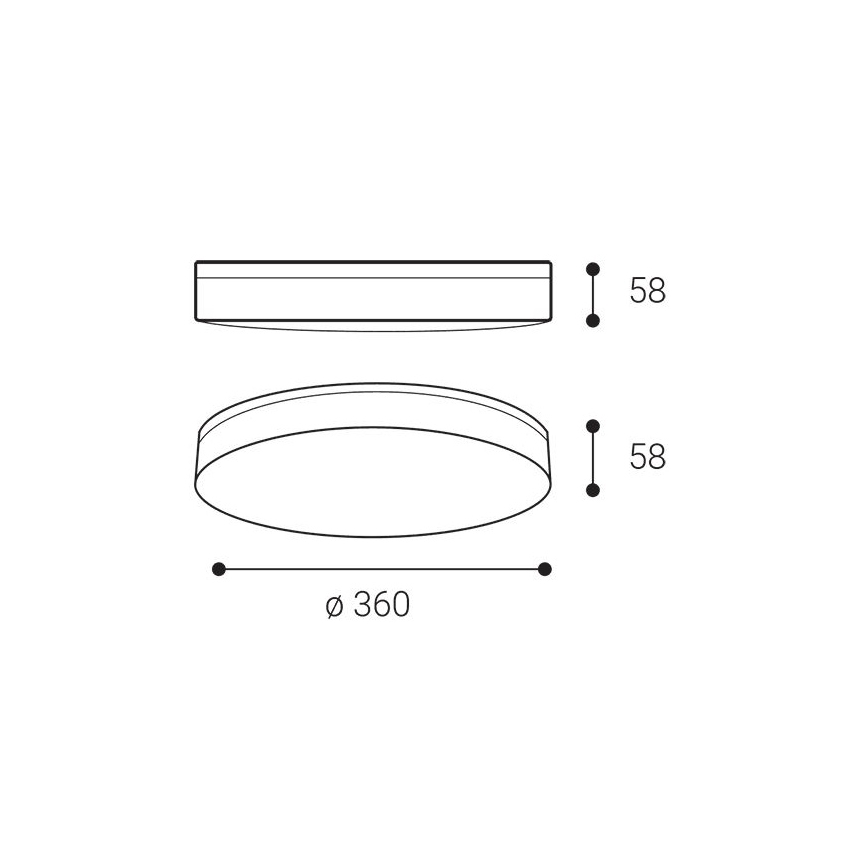 LED2 - LED Oprawa sufitowa do łazienki YPSO LED/30W/230V 3000/4000K IP54 Ø 36 cm biała