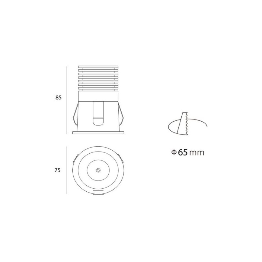 LED2 - LED Oprawa wpuszczana RAY LED/10W/230V biała IP44