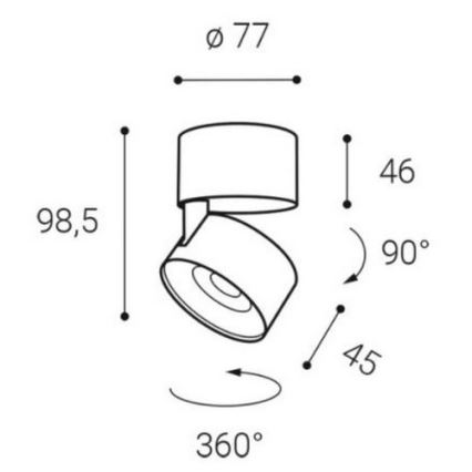 LED2 - LED Oświetlenie pumktowe KLIP ON LED/11W/230V czarne