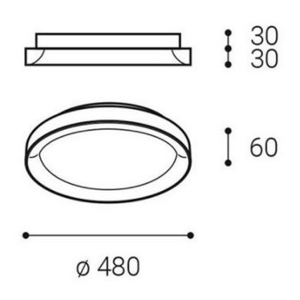 LED2 - LED Oświetlenie sufitowe BELLA SLIM LED/38W/230V 3000/4000 K białe