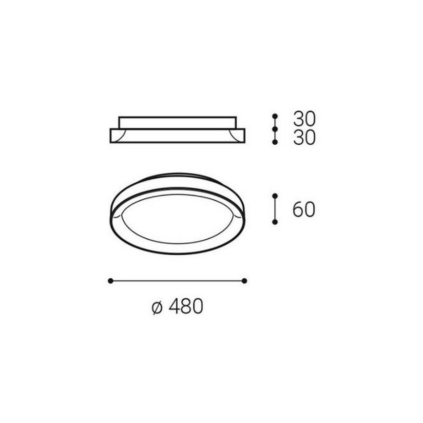 LED2 - LED Oświetlenie sufitowe BELLA SLIM LED/38W/230V 3000/4000 K białe