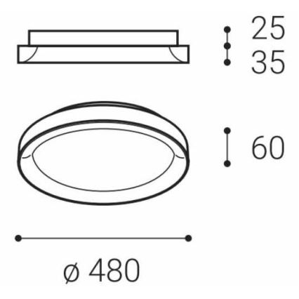 LED2 - LED Plafon BELLA SLIM LED/38W/230V 3000/4000K czarny