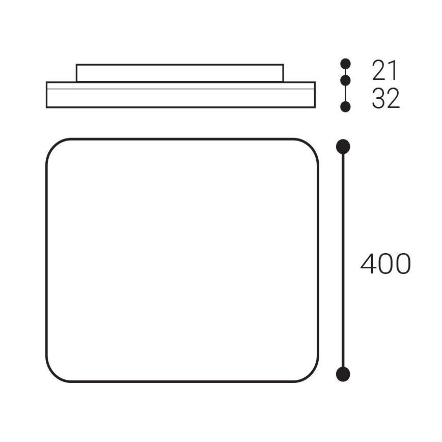 LED2 - LED Plafon łazienkowy SQUARE LED/38W/230V 3000K/3500K/4000K IP54 biały