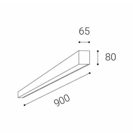 LED2 - LED Plafon LINO LED/24W/230V 3000K/3500K/4000K czarny 90 cm