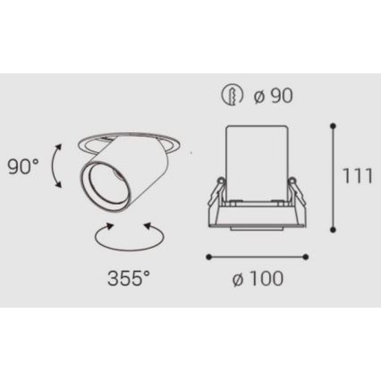 LED2 - LED plafon podwieszany HIDE LED/20W/230V CRI 90 czarny