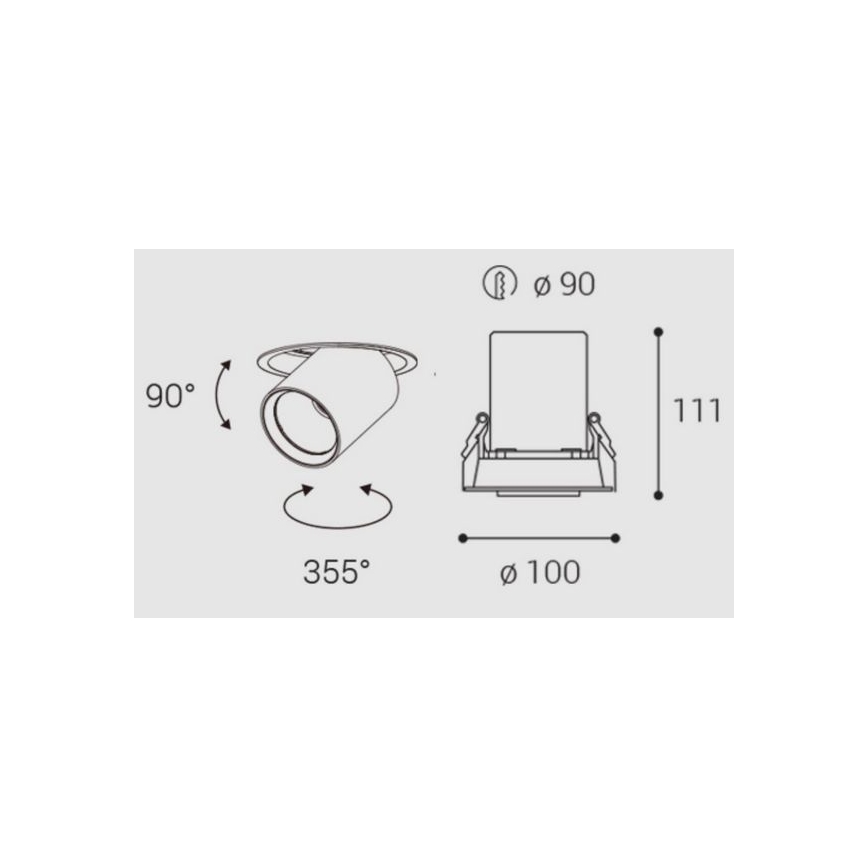 LED2 - LED plafon podwieszany HIDE LED/20W/230V CRI 90 czarny
