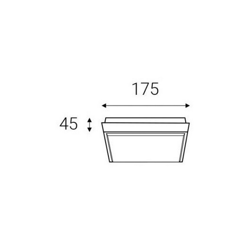 LED2 - LED Plafon zewnętrzny QUADO LED/10W/230V antracyt IP54