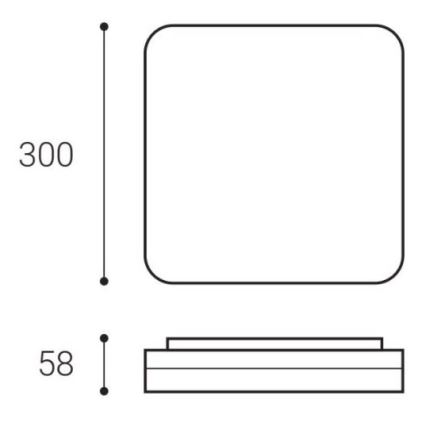 LED2 - LED Lampa sufitowa SQUARE LED/25W/230V IP54 3000/3500/4000K
