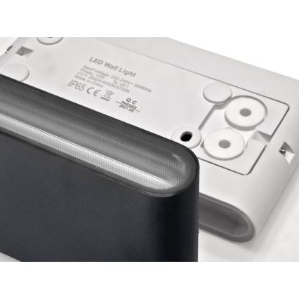 LED2 - LED Zewnętrzna Lampa Ścienna FLAT 2xLED/5W/230V IP65 3000K/4000K/5700K czarna