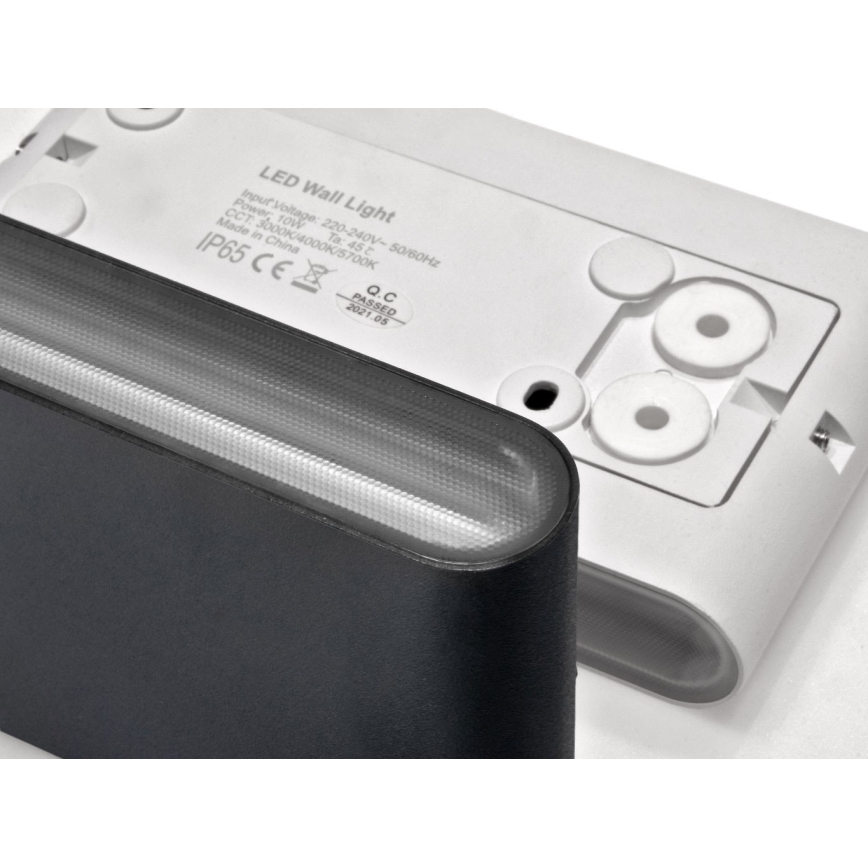 LED2 - LED Zewnętrzna Lampa Ścienna FLAT 2xLED/5W/230V IP65 3000K/4000K/5700K czarna