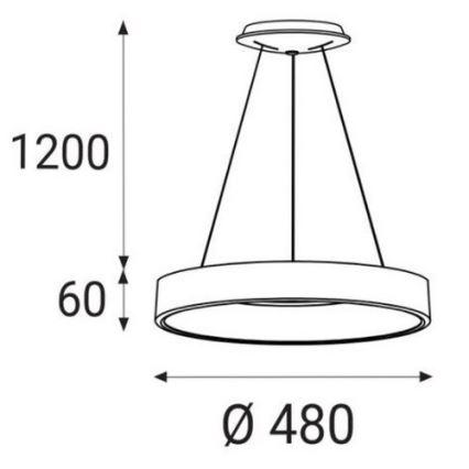 LED2 - LED Żyrandol na lince BELLA LED/40W/230V 3000/4000K biały