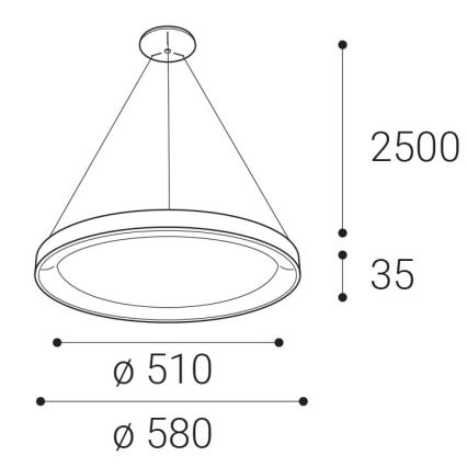LED2 - LED Żyrandol na lince BELLA LED/48W/230V 3000K/4000K białe
