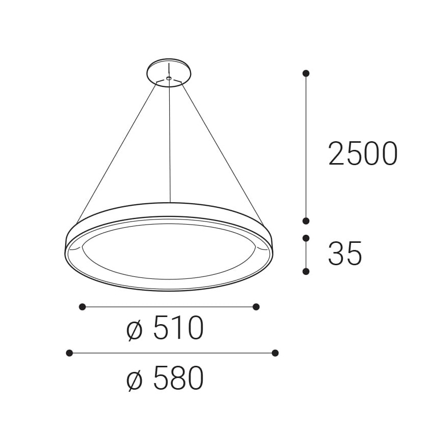 LED2 - LED Żyrandol na lince BELLA LED/48W/230V 3000K/4000K białe