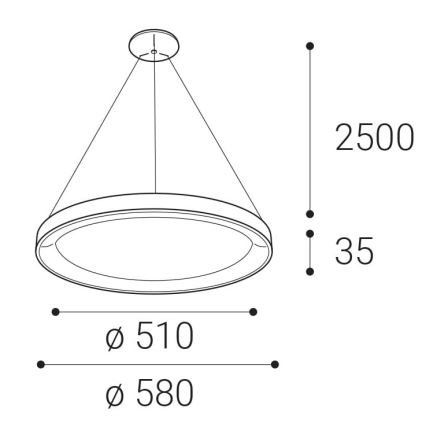 LED2 - LED Żyrandol na lince BELLA LED/48W/230V 3000K/4000K czarne