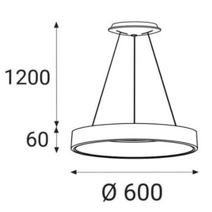 LED2 - LED Żyrandol na lince BELLA LED/50W/230V 3000/4000K biały