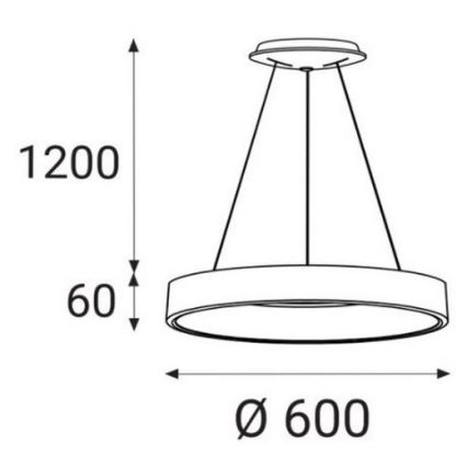 LED2 - LED Żyrandol na lince BELLA LED/50W/230V 3000/4000K czarny