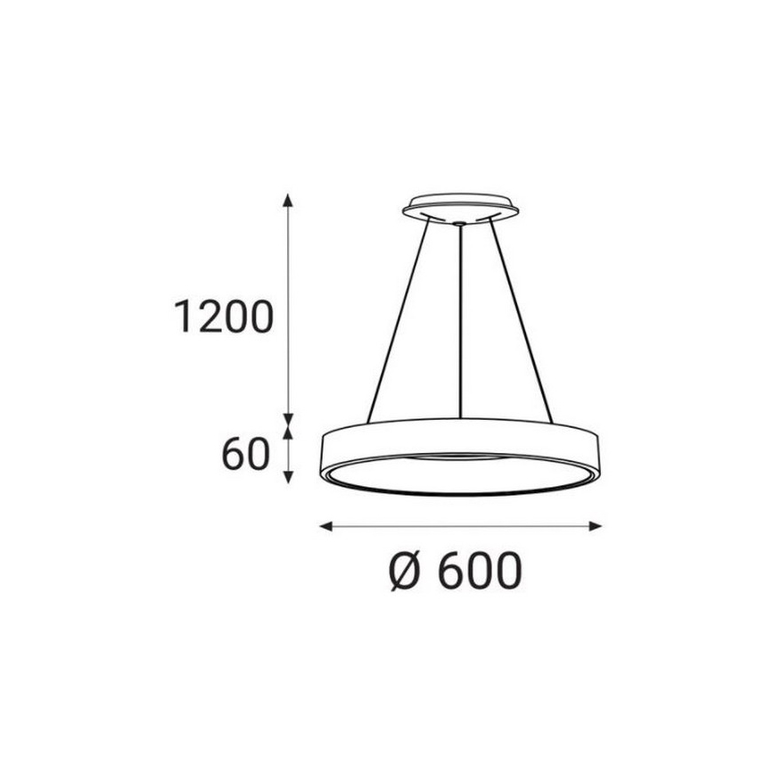 LED2 - LED Żyrandol na lince BELLA LED/50W/230V 3000/4000K czarny