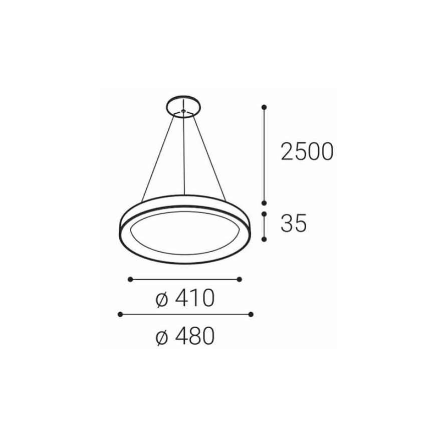 LED2 - LED Żyrandol na lince BELLA SLIM LED/38W/230V 3000/4000K biały
