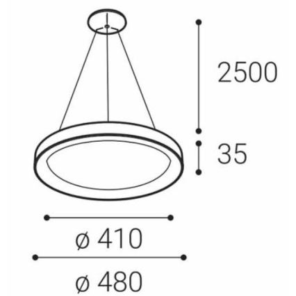 LED2 - LED Żyrandol na lince BELLA SLIM LED/38W/230V 3000/4000K czarna